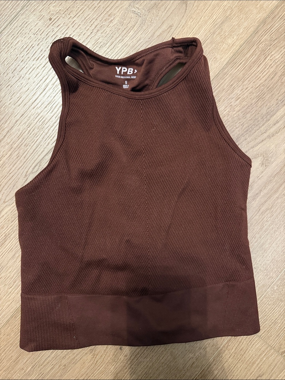 YPB Ribbed High-Neck Workout Top